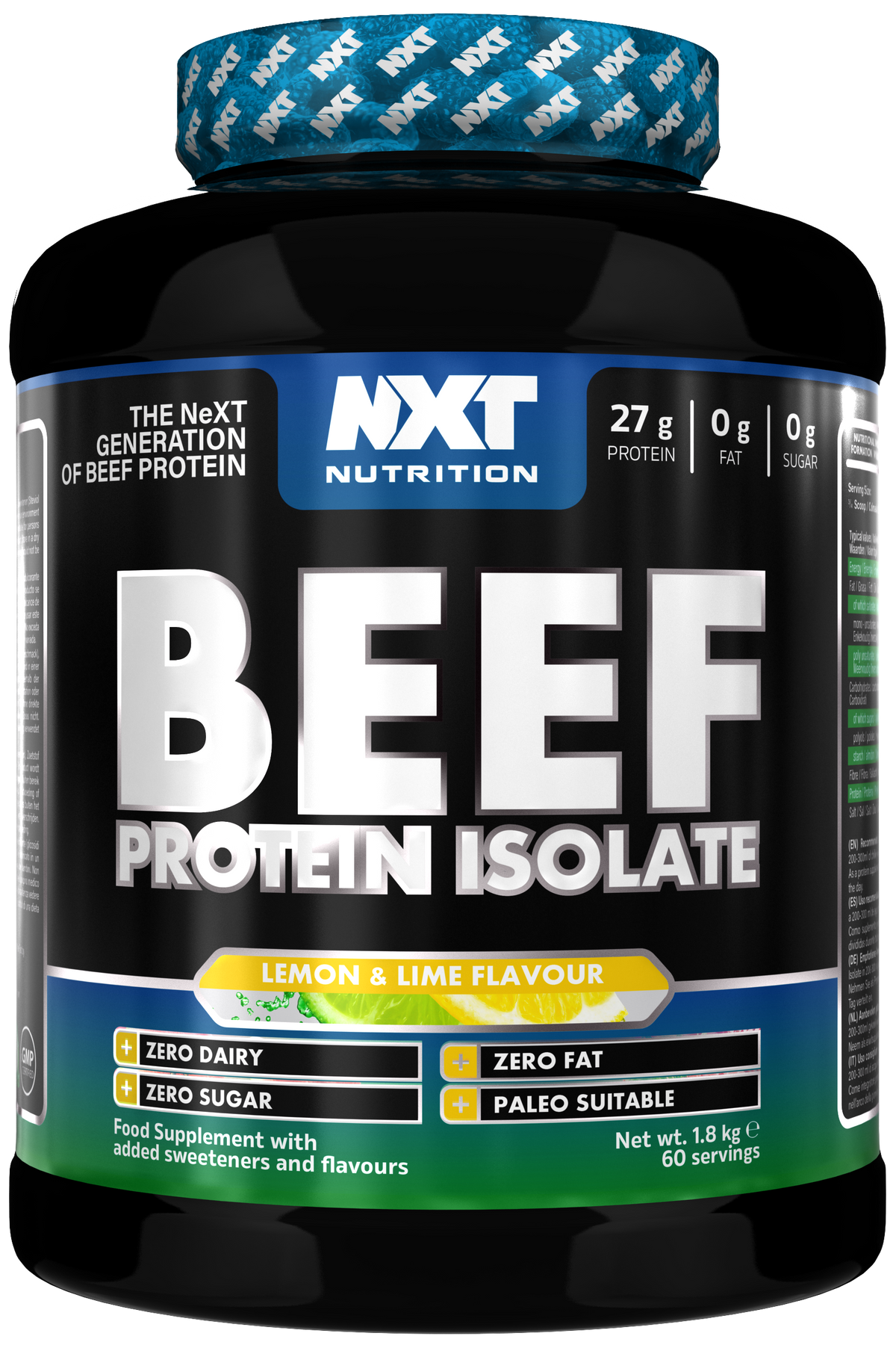 NXT Nutrition Beef Protein Isolate 1.8kg Lemon & Lime