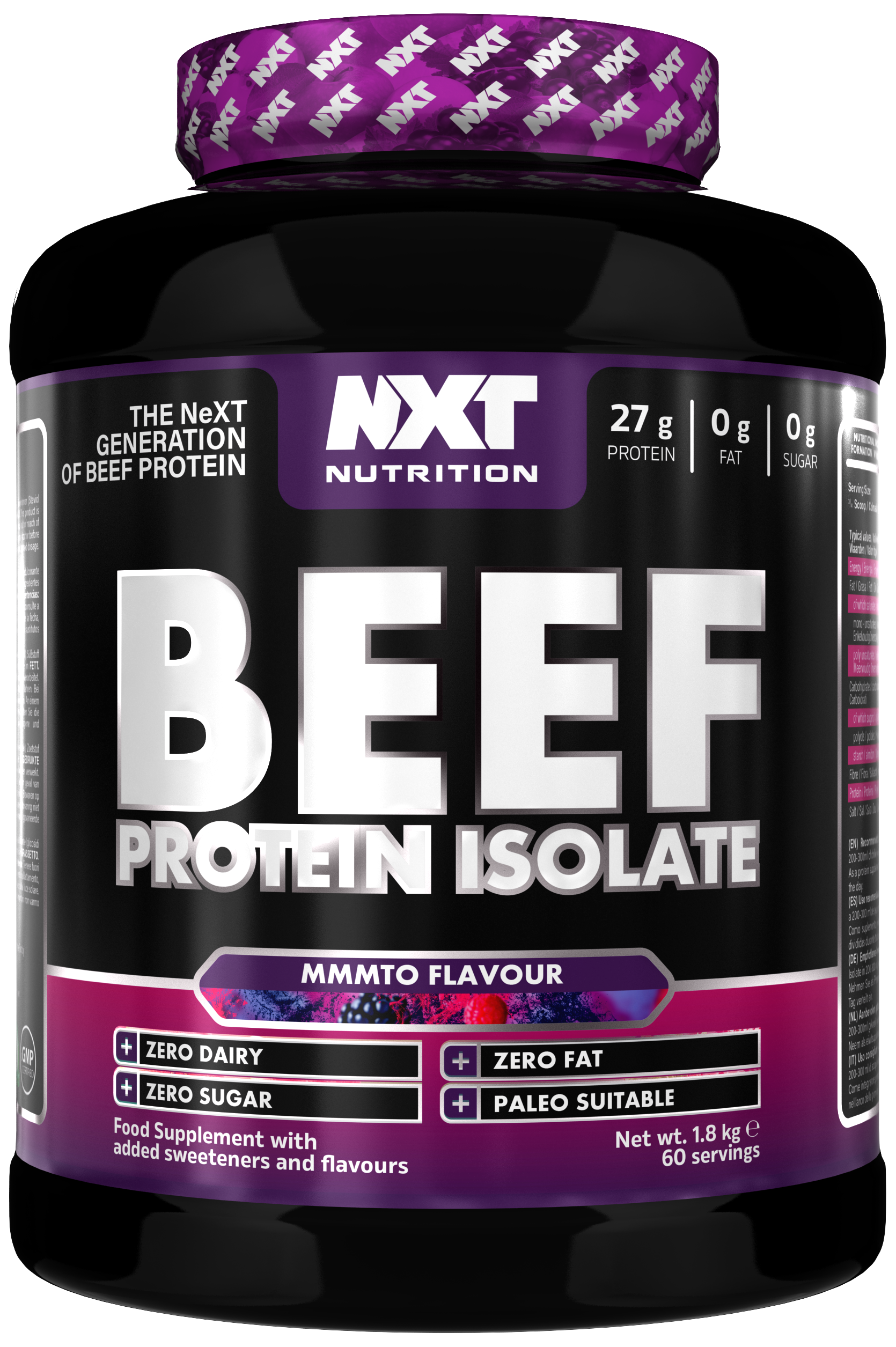 NXT Nutrition Beef Protein Isolate 1.8kg MMMTO