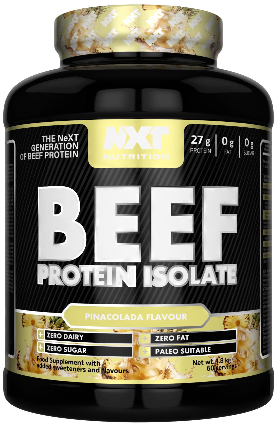 NXT Nutrition Beef Protein Isolate 1.8kg Pina Colada