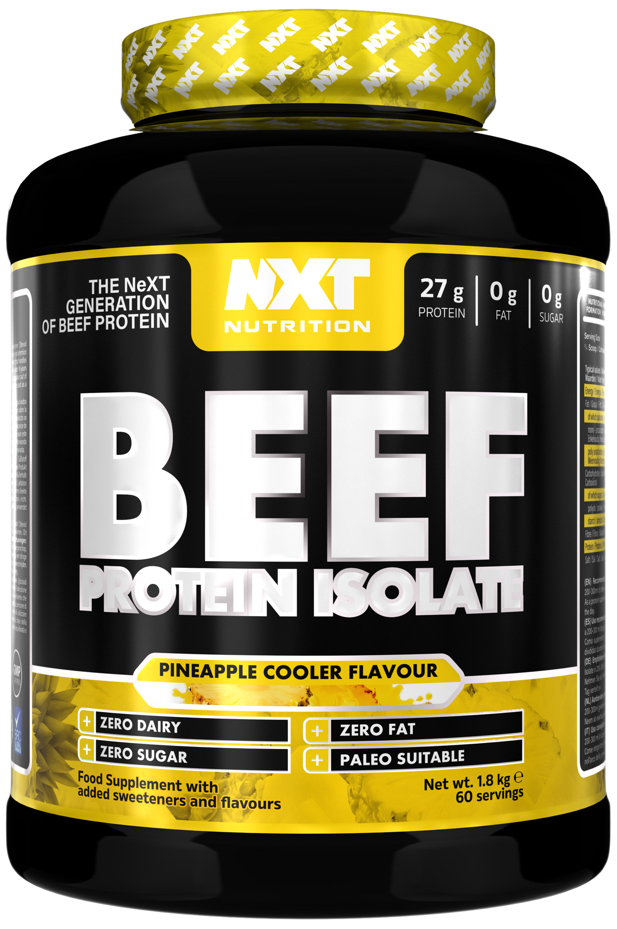 NXT Nutrition Beef Protein Isolate 1.8kg Pineapple