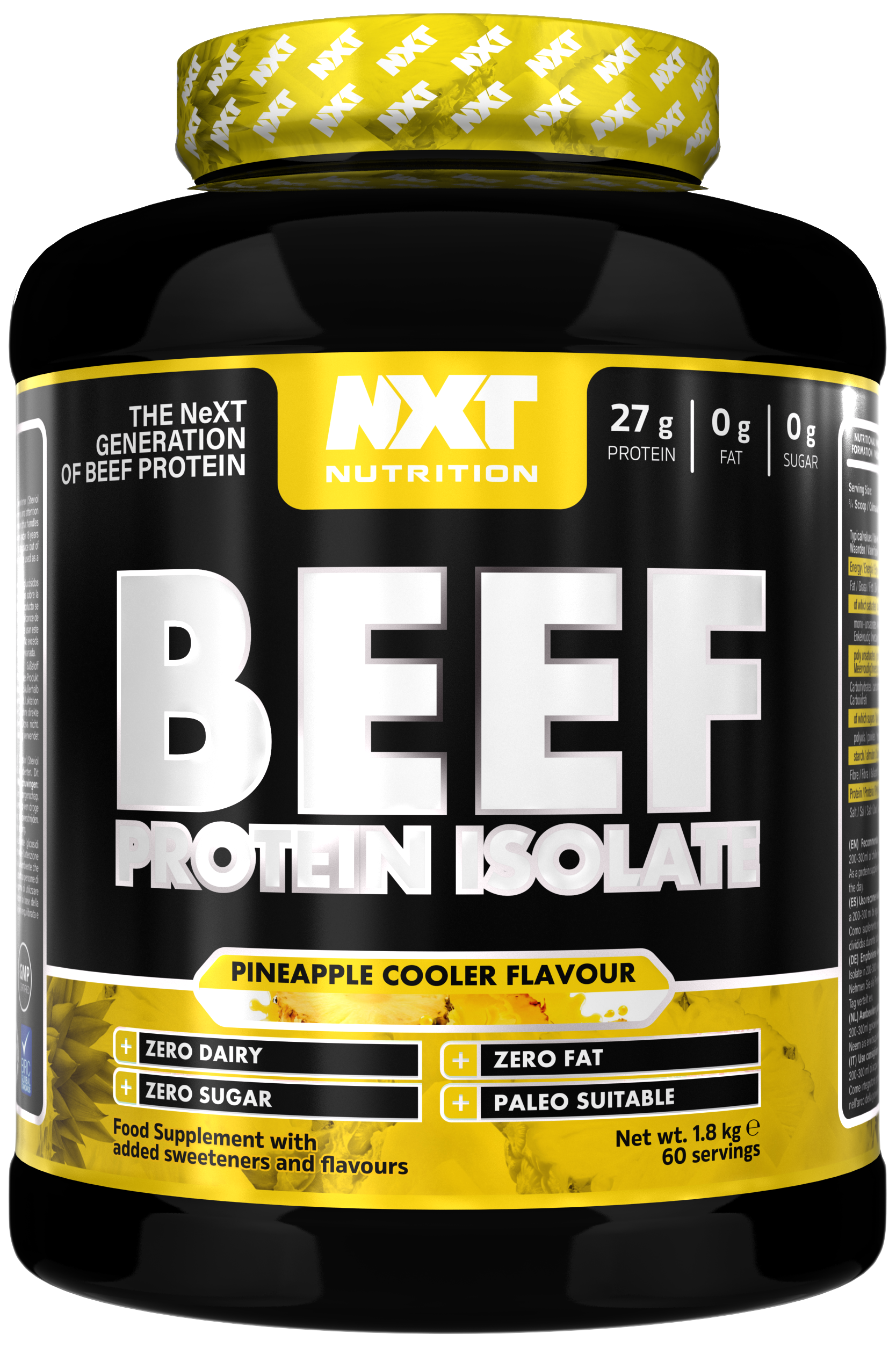 NXT Nutrition Beef Protein Isolate 1.8kg Pineapple