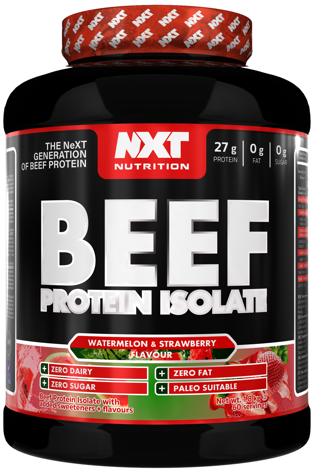 NXT Nutrition Beef Protein Isolate 1.8kg Watermelon & Strawberry