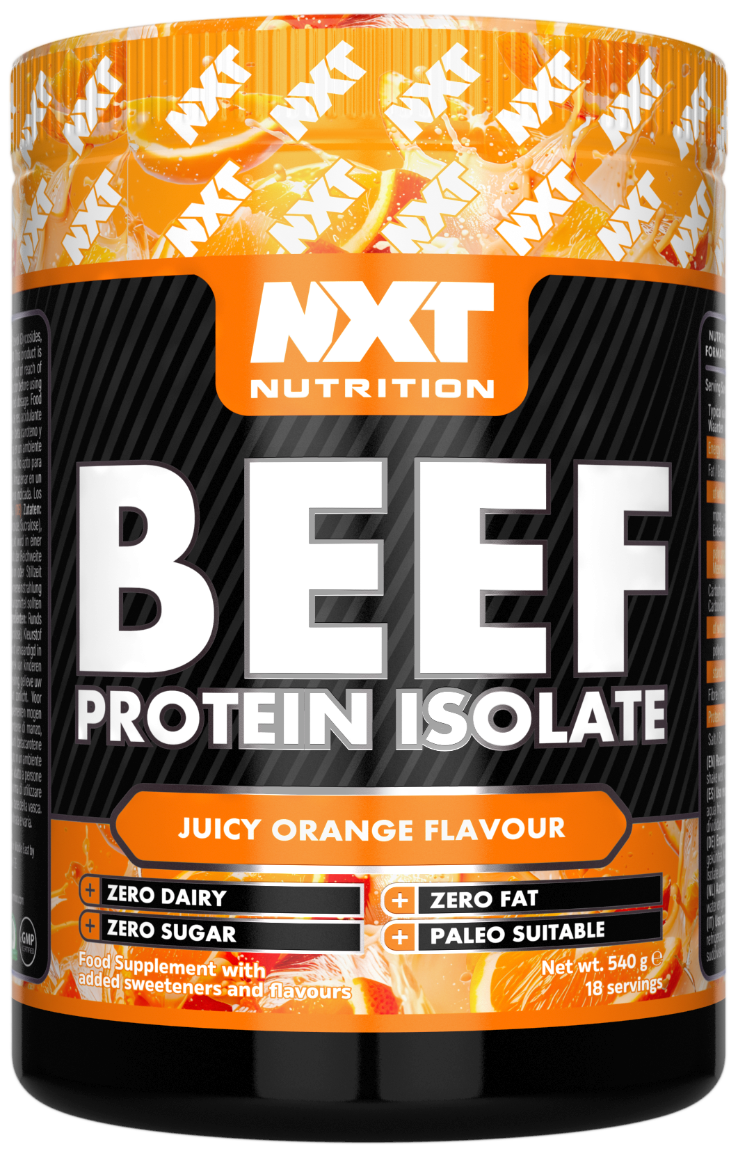NXT Nutrition Beef Protein Isolate 540g Juicy Orange