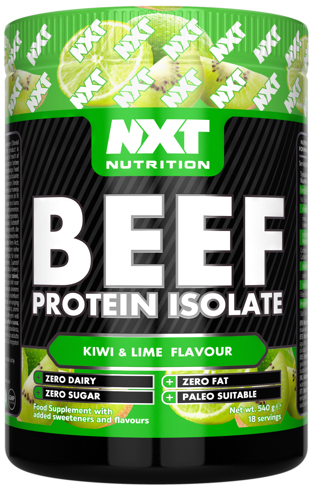 NXT Nutrition Beef Protein Isolate 540g Kiwi & Lime