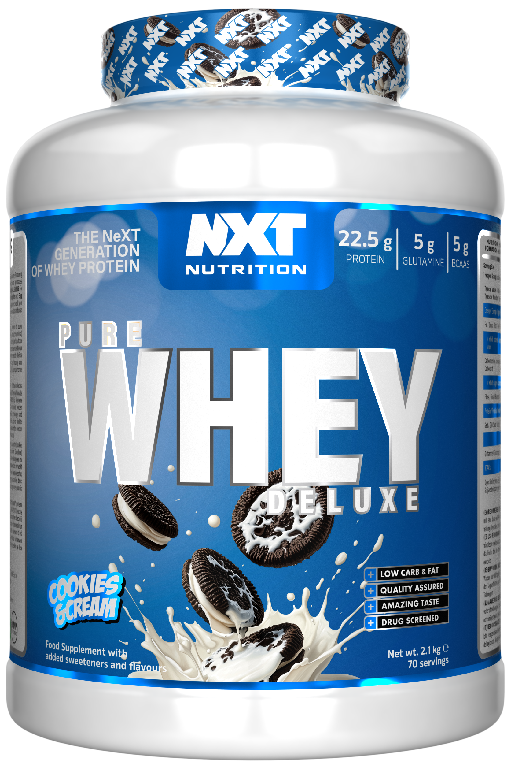 NXT Nutrition Pure Whey Deluxe 2.1kg Cookies & Cream