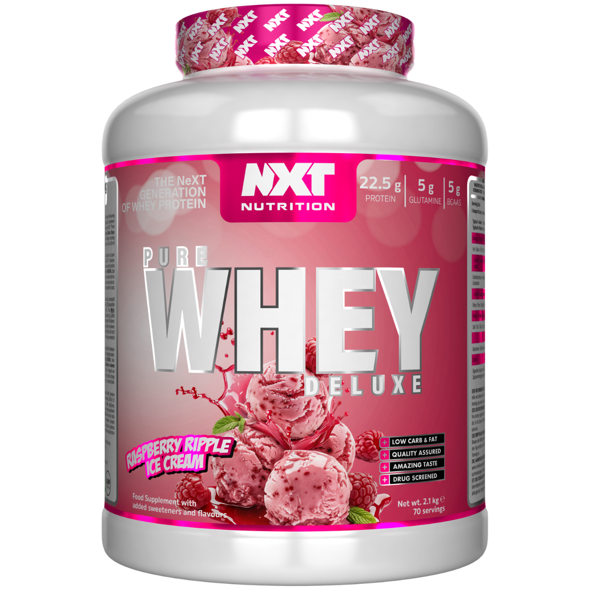 NXT Nutrition Pure Whey Deluxe 2.1kg Raspberry Ripple Ice Cream