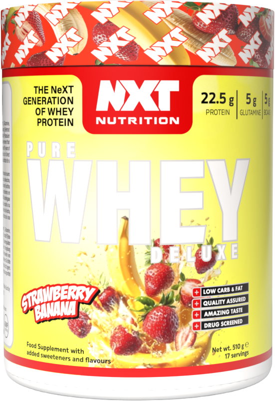 NXT Nutrition Pure Whey Deluxe 510g Strawberry Banana