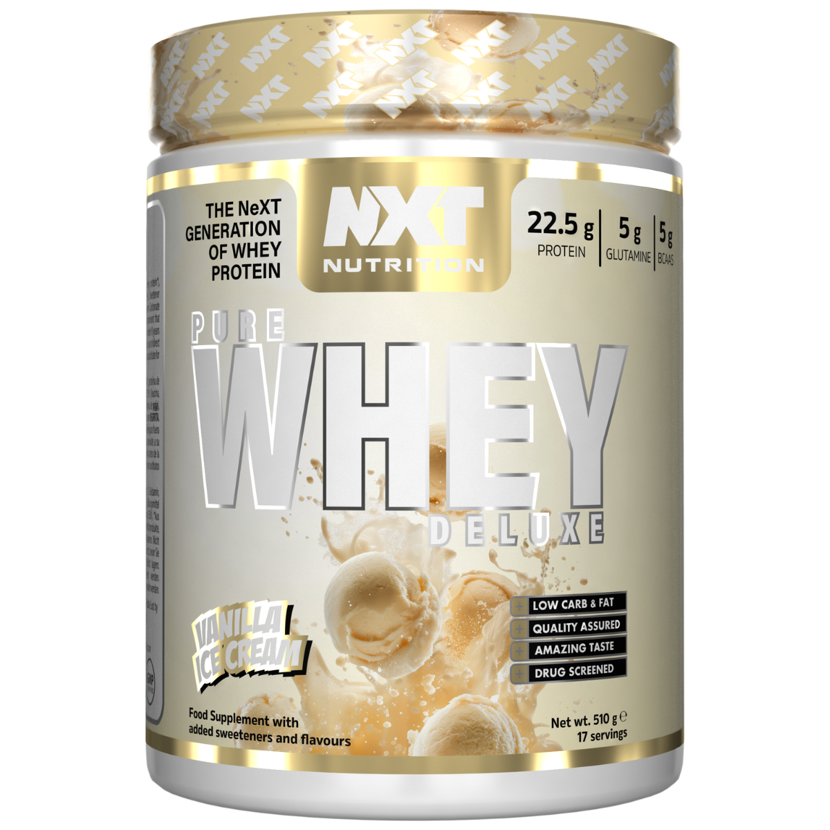 NXT Nutrition Pure Whey Deluxe 510g Vanilla Ice Cream