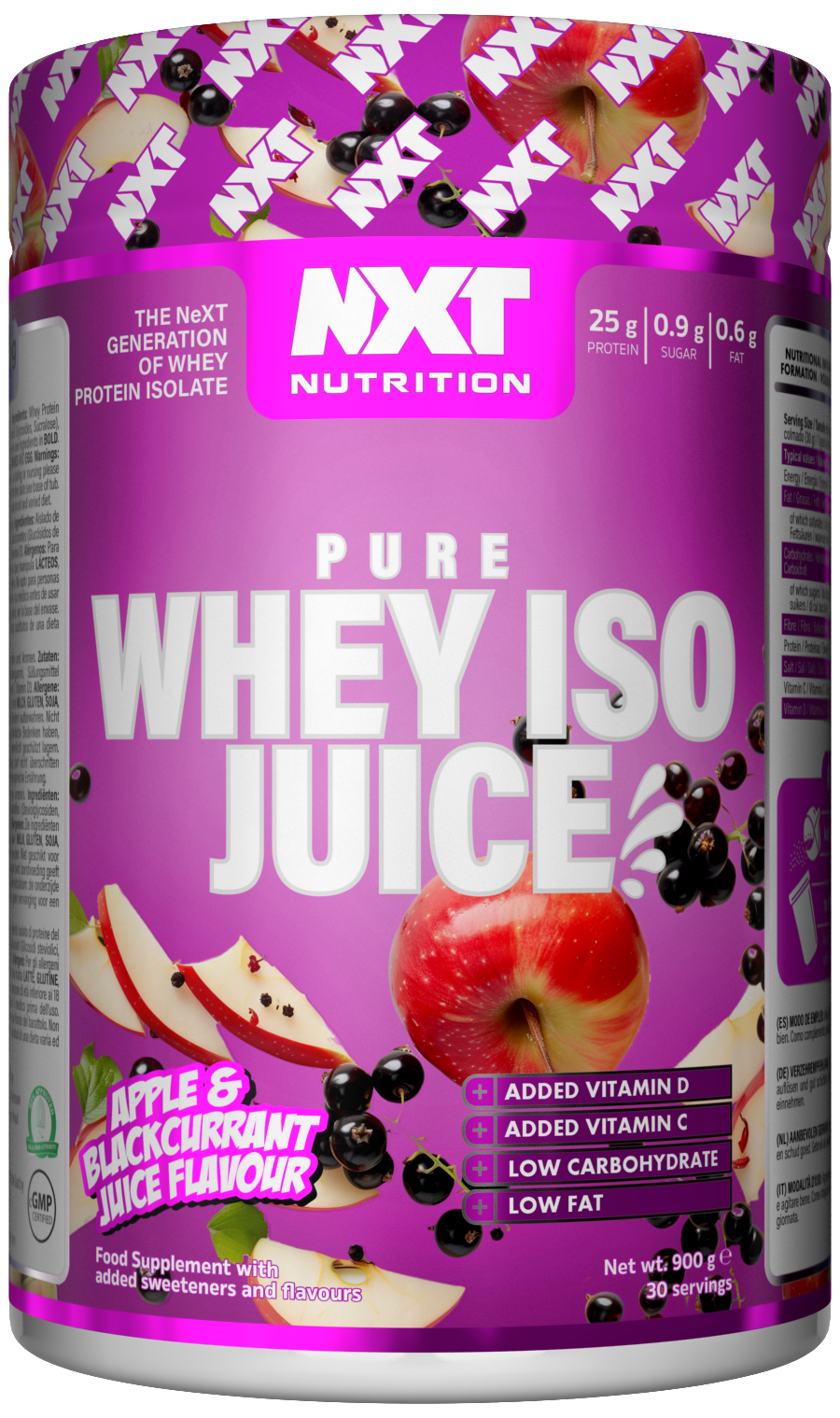 NXT Pure Whey ISO Juice 900g Apple & Blackcurrant Juice