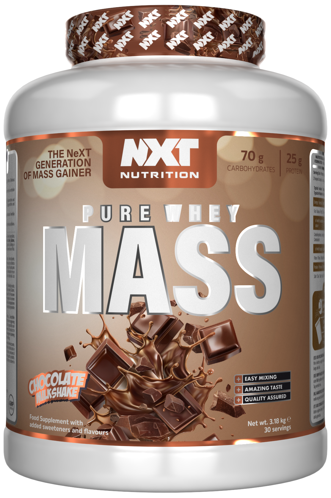 NXT Pure Whey Mass 3.18kg Chocolate Milkshake