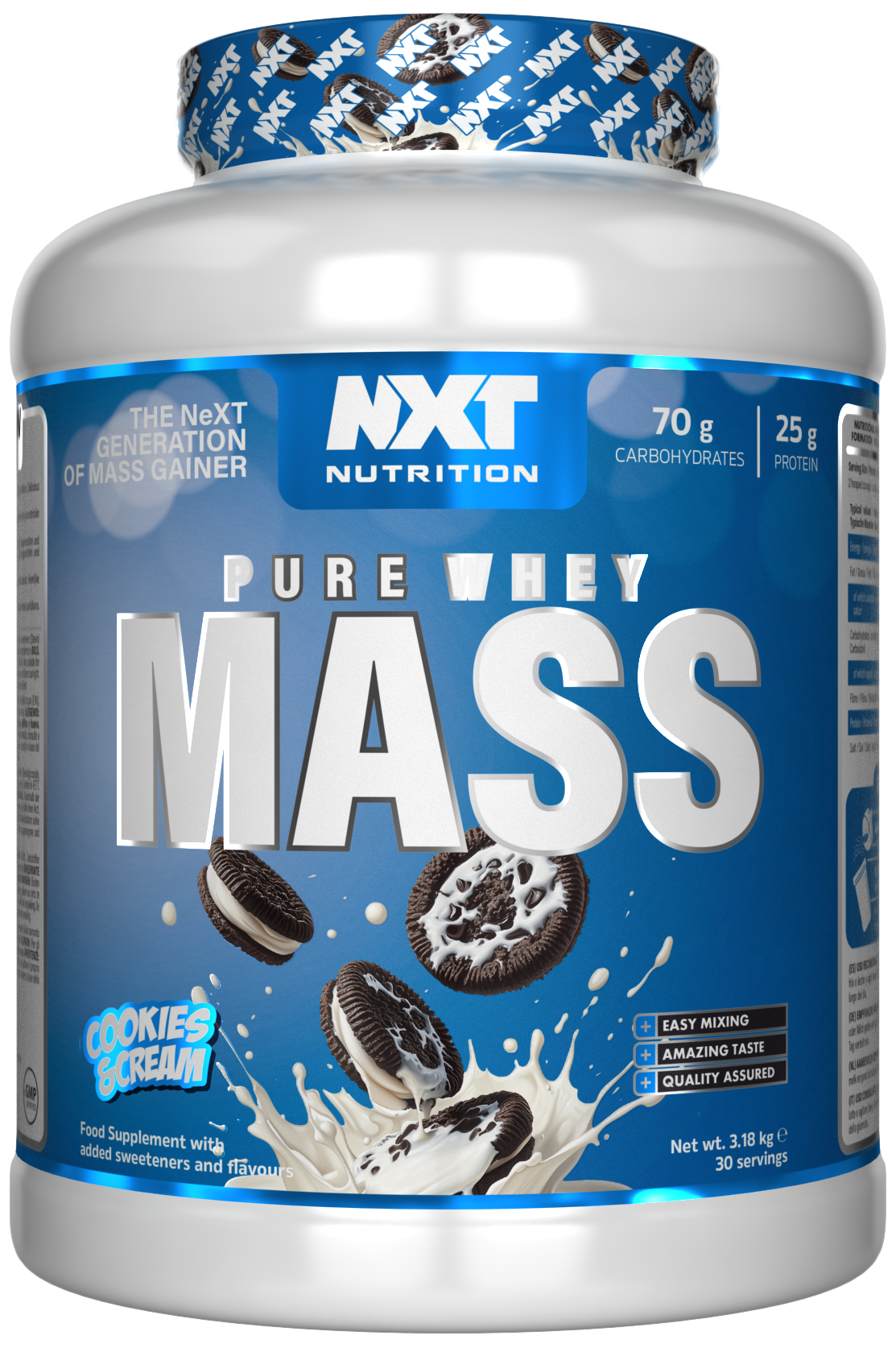 NXT Pure Whey Mass 3.18kg Cookies & Cream
