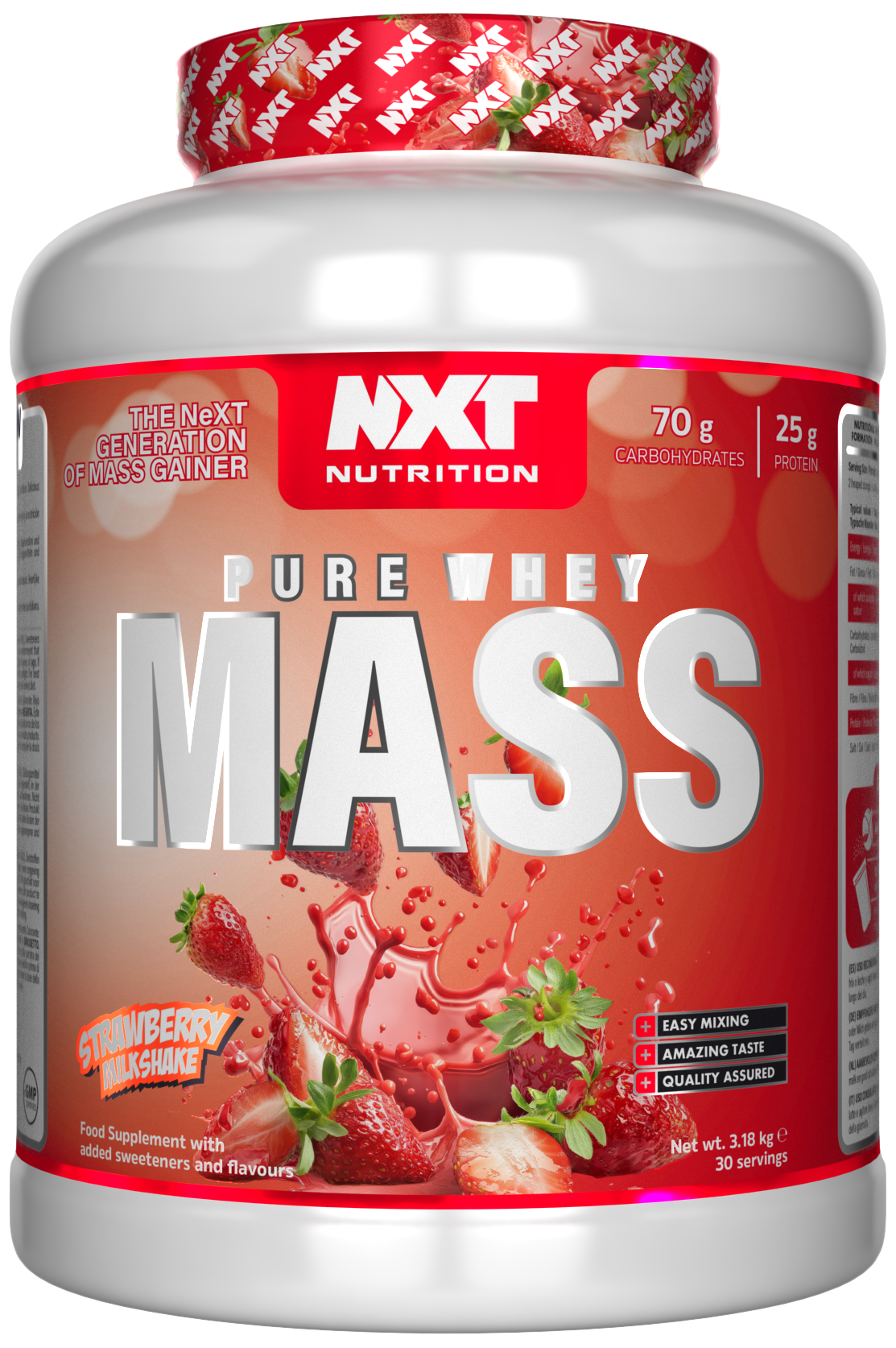 NXT Pure Whey Mass 3.18kg Strawberry Milkshake