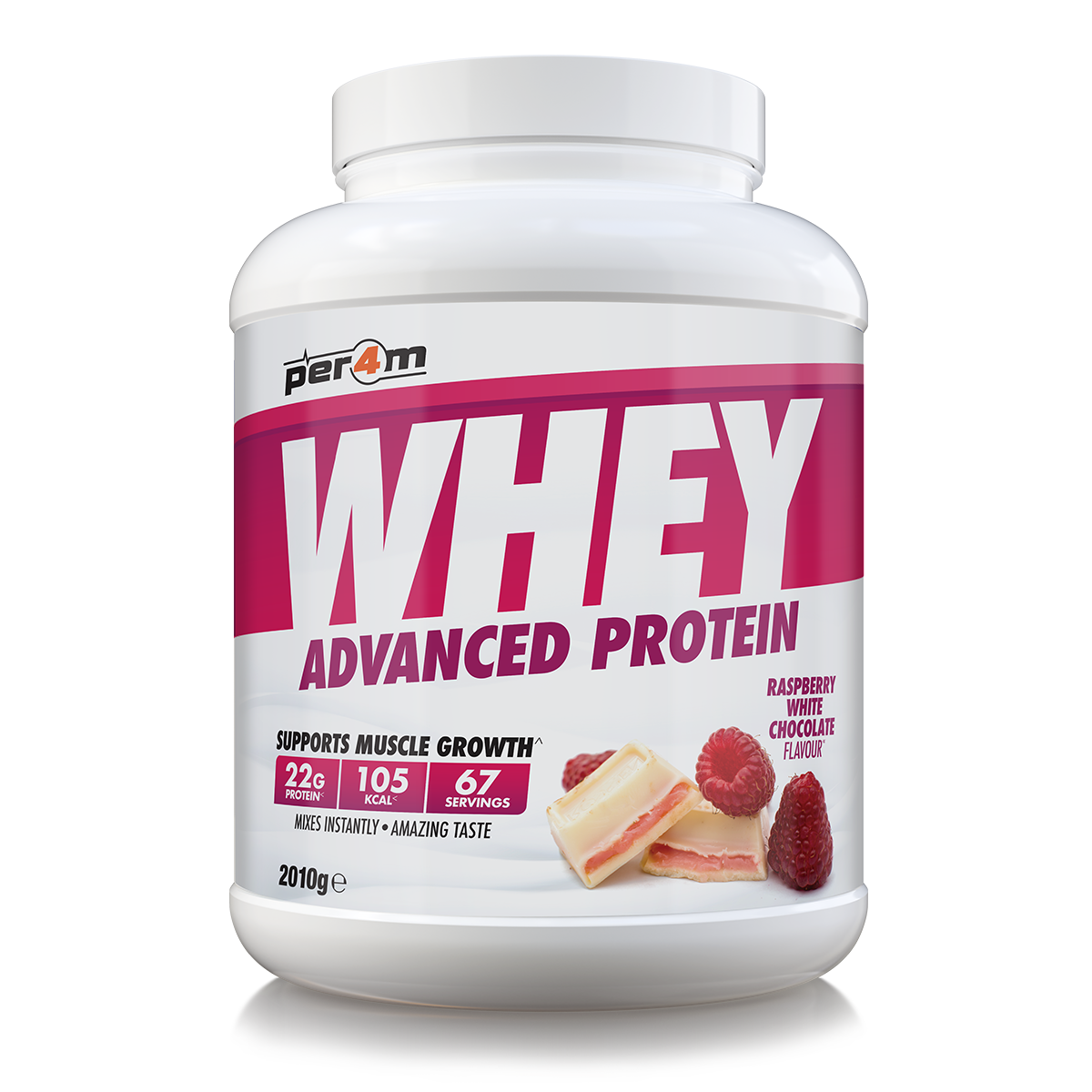 Per4m Advanced Whey Protein 2.01kg Raspberry White Chocolate