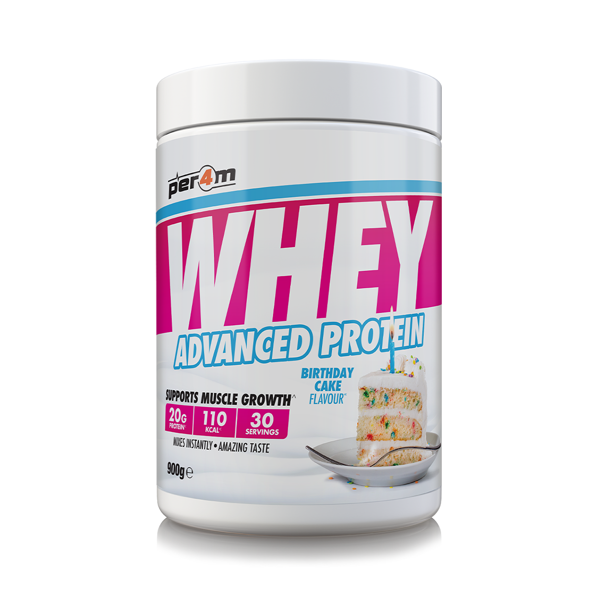 Per4m Advanced Whey Protein 900g Birthday Cake