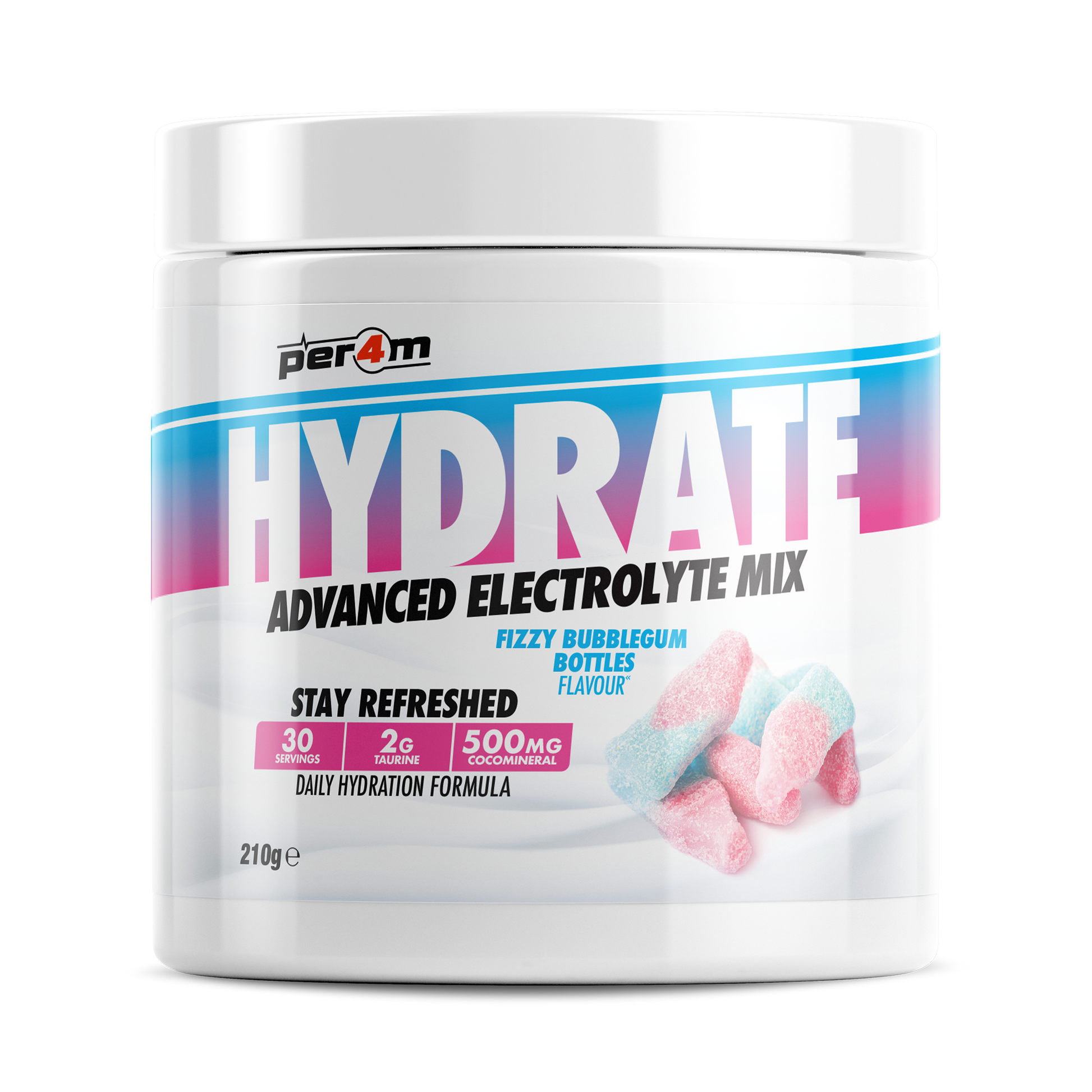 Per4m Hydration 210g Fizzy Bubblegum Bottles