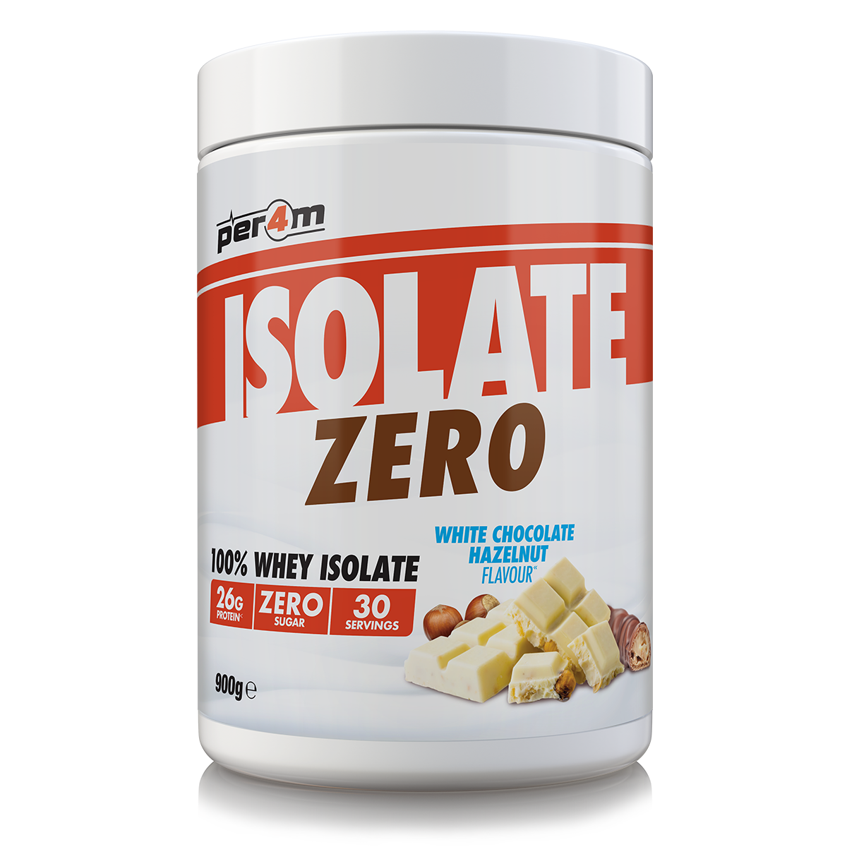 Per4m Isolate Zero 900g White Chocolate Hazelnut