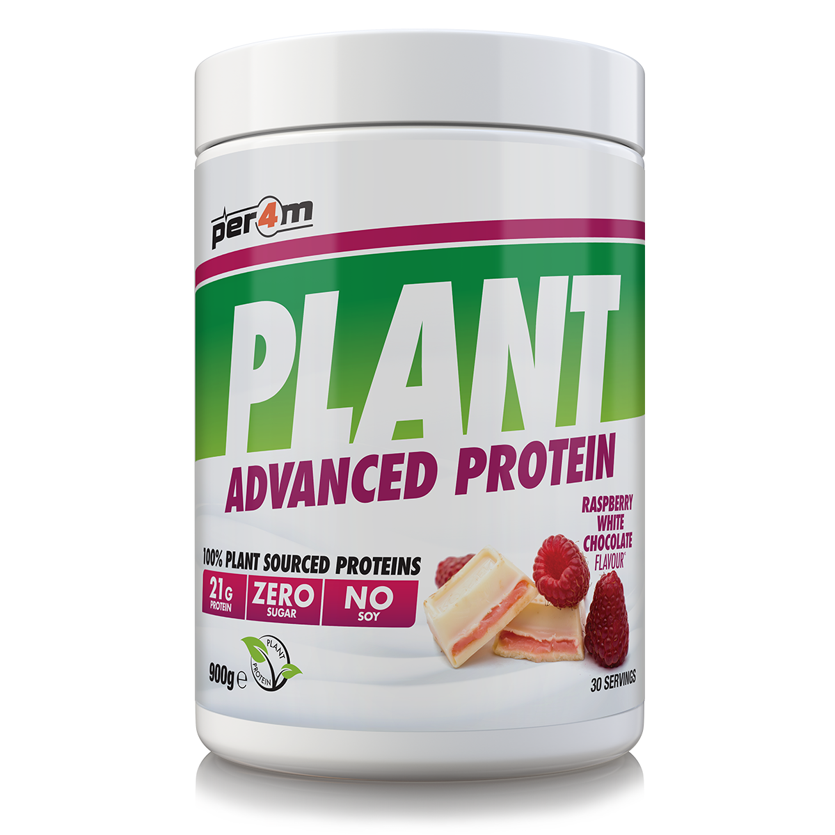 Per4m Plant Protein 900g Raspberry White Chocolate