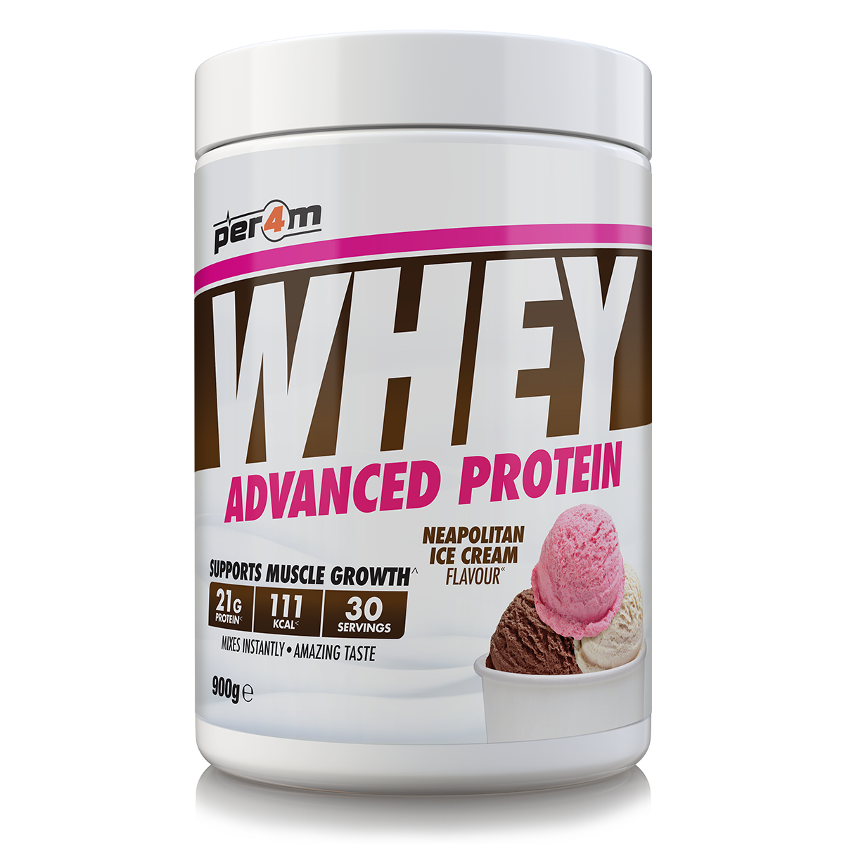 Per4m Advanced Whey Protein 900g Neapolitan Ice Cream