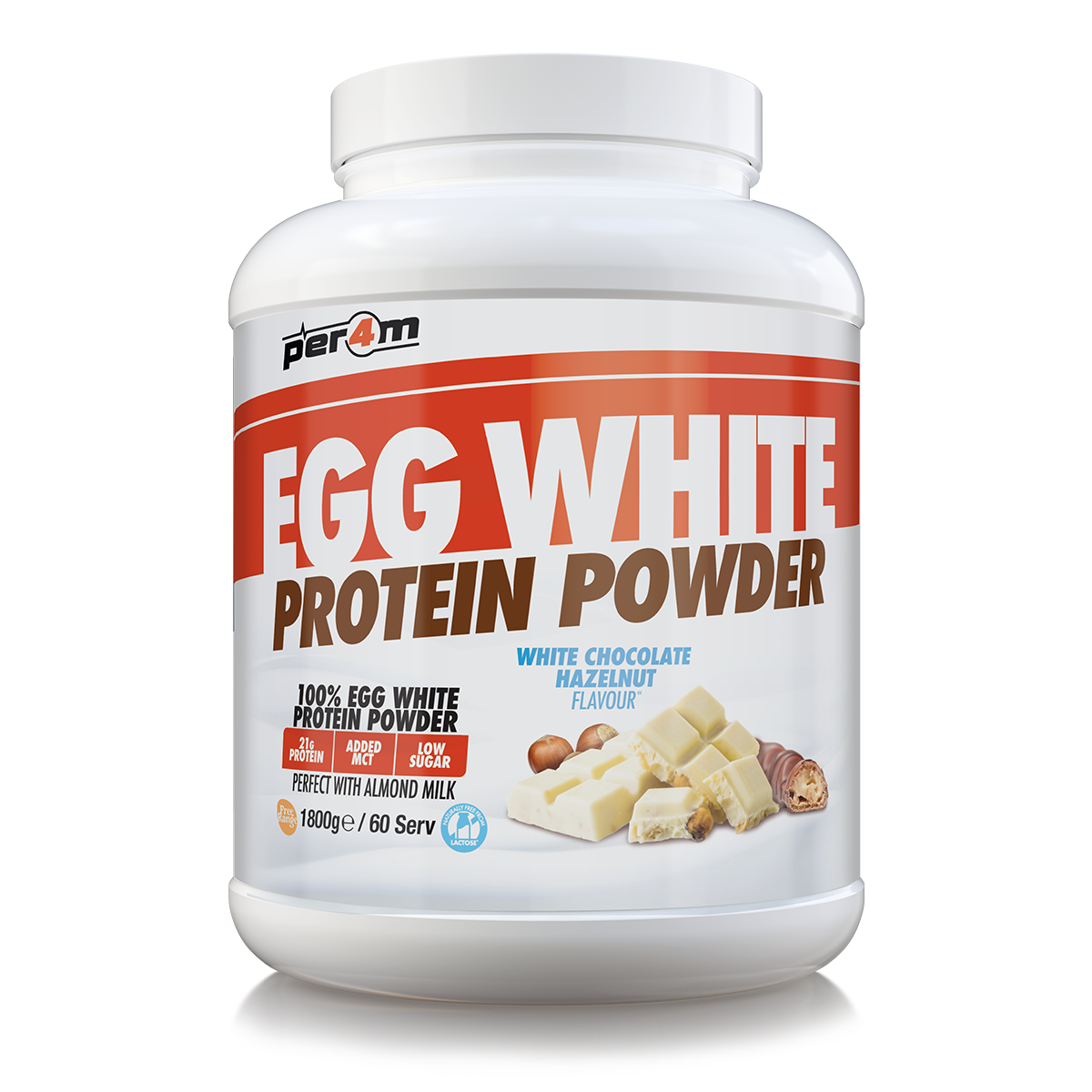 Per4m Egg White Protein 1.8kg White Chocolate Hazelnut