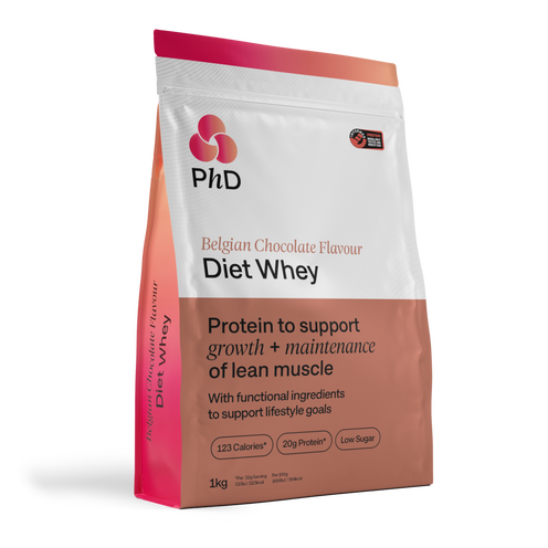 PhD Diet Whey Protein Powder 1kg Belgian Chocolate