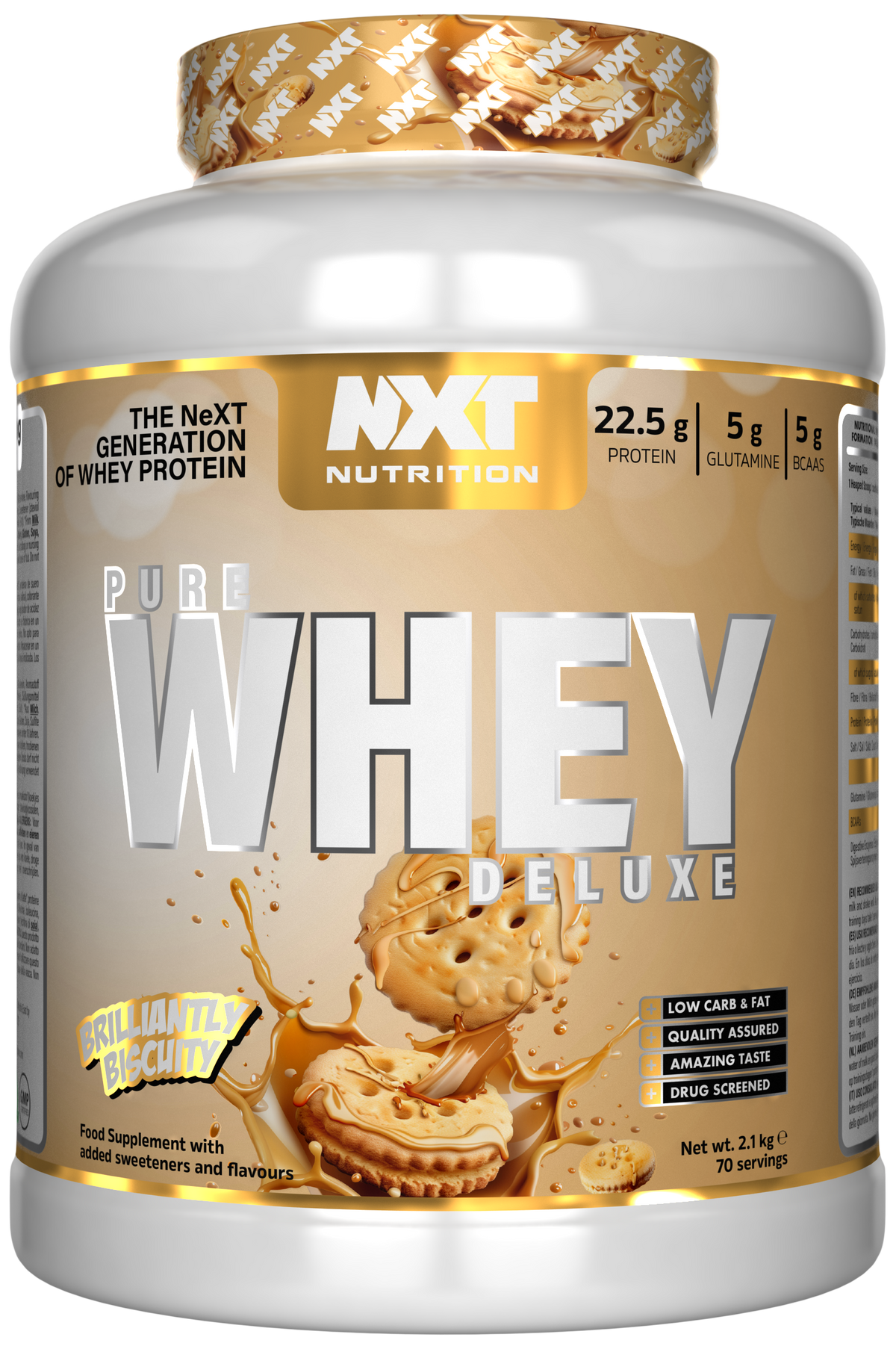 NXT Nutrition Pure Whey Deluxe 2.1kg Brilliantly Biscuity