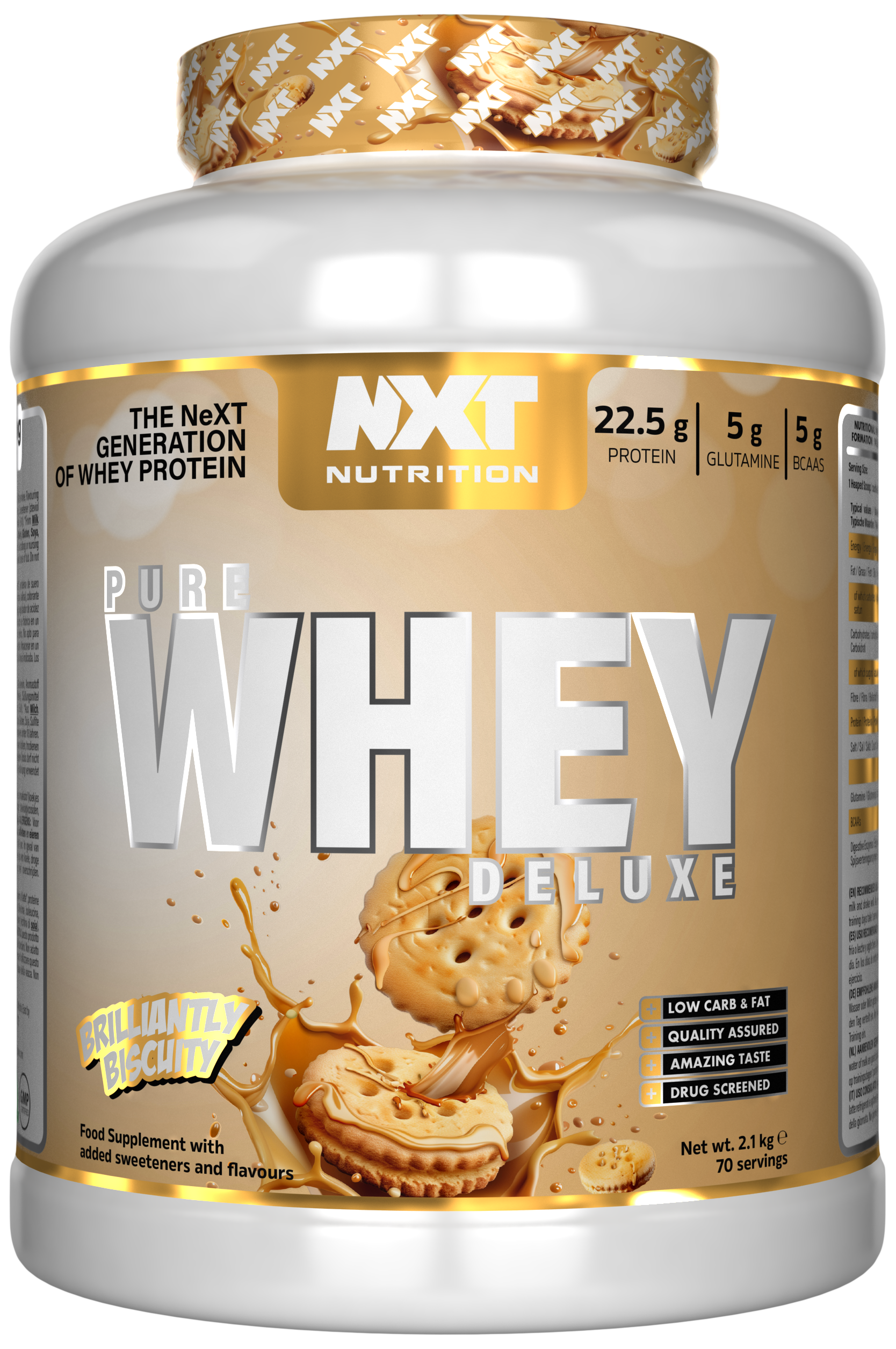 NXT Nutrition Pure Whey Deluxe 2.1kg Brilliantly Biscuity