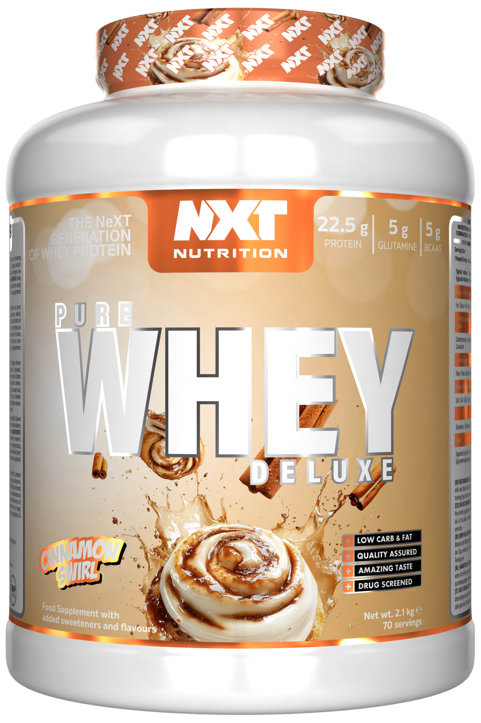 NXT Nutrition Pure Whey Deluxe 2.1kg Cinnamon Swirl