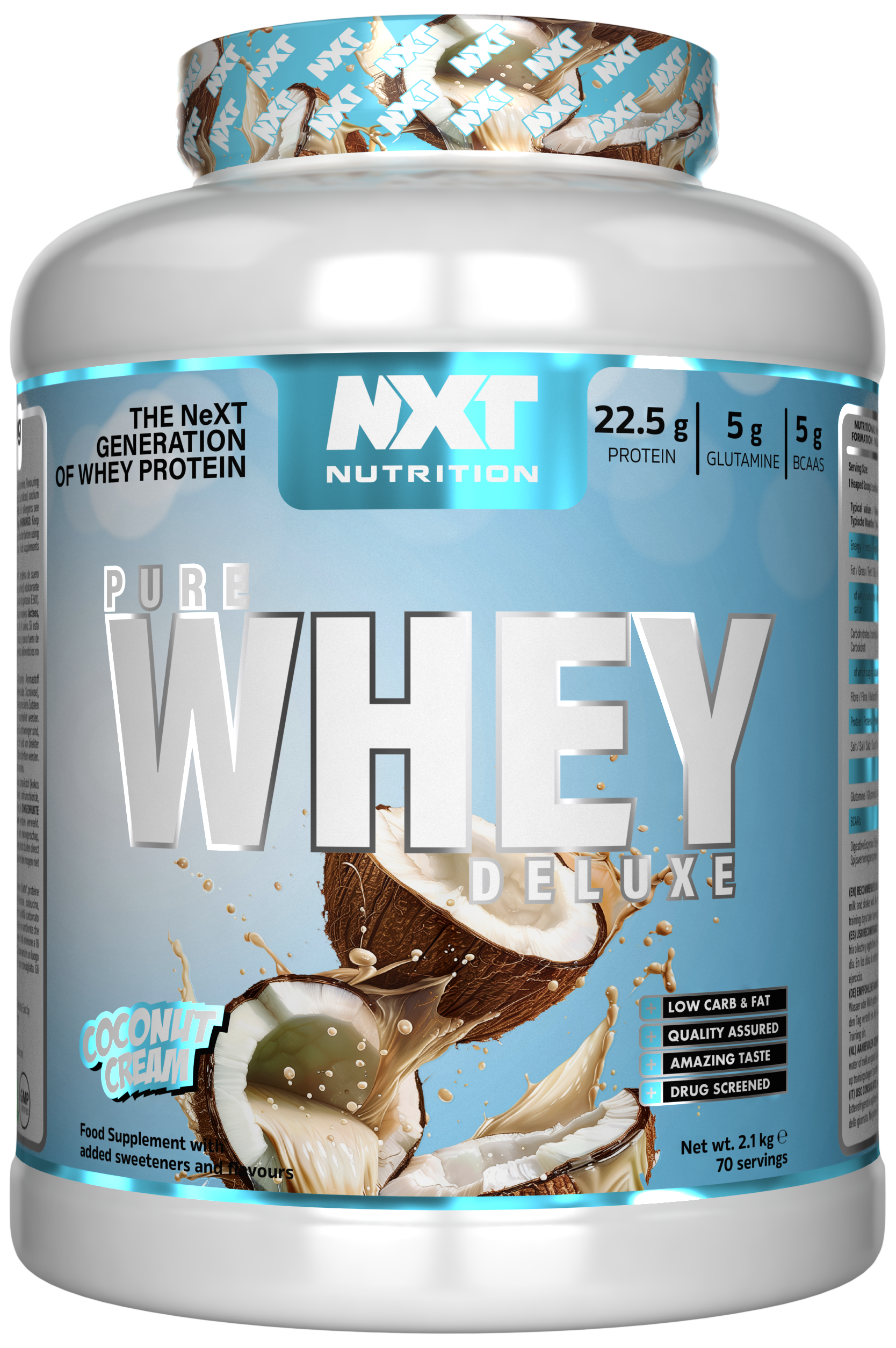 NXT Nutrition Pure Whey Deluxe 2.1kg Coconut Cream