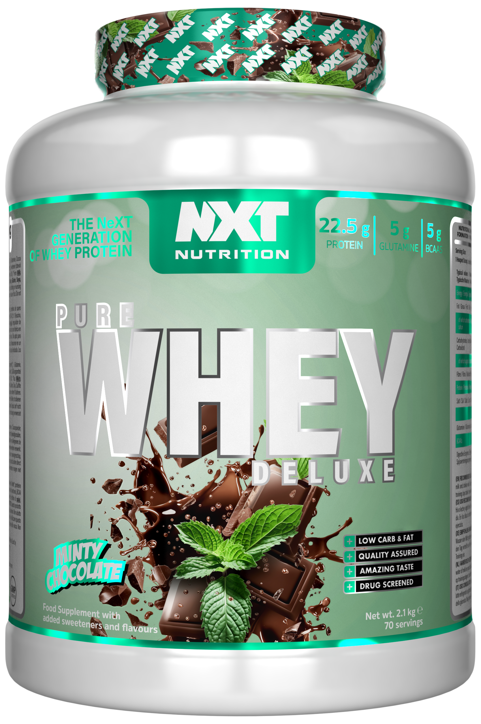 NXT Nutrition Pure Whey Deluxe 2.1kg Minty Chocolate