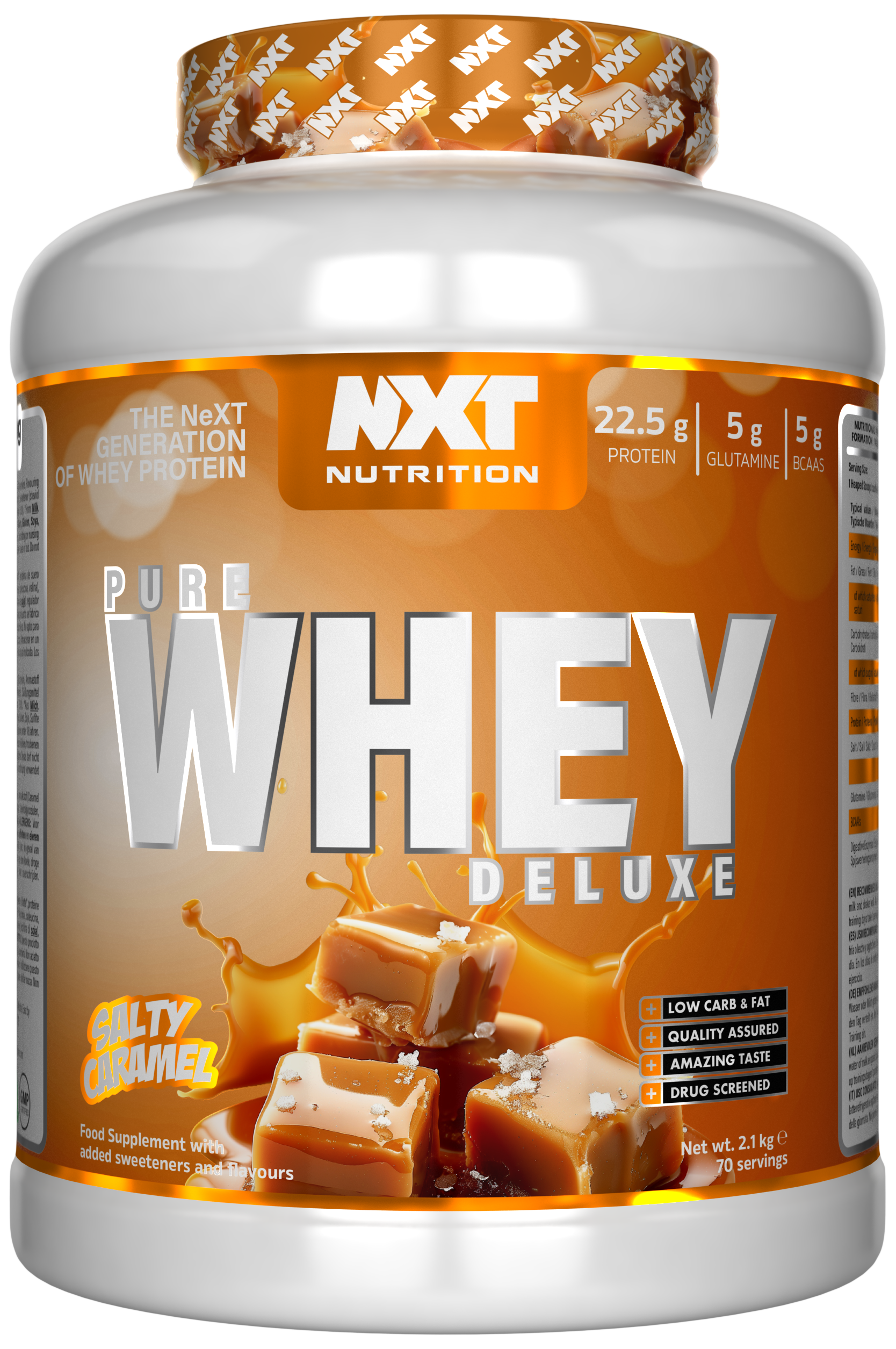NXT Nutrition Pure Whey Deluxe 2.1kg Salty Caramel