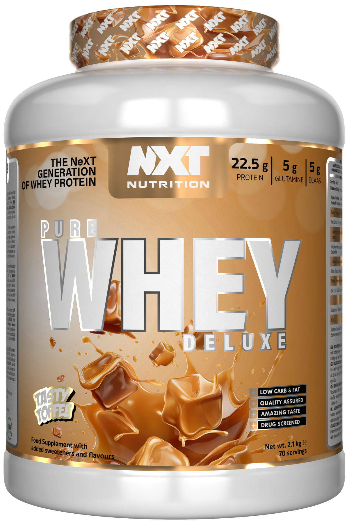 NXT Nutrition Pure Whey Deluxe 2.1kg Tasty Toffee