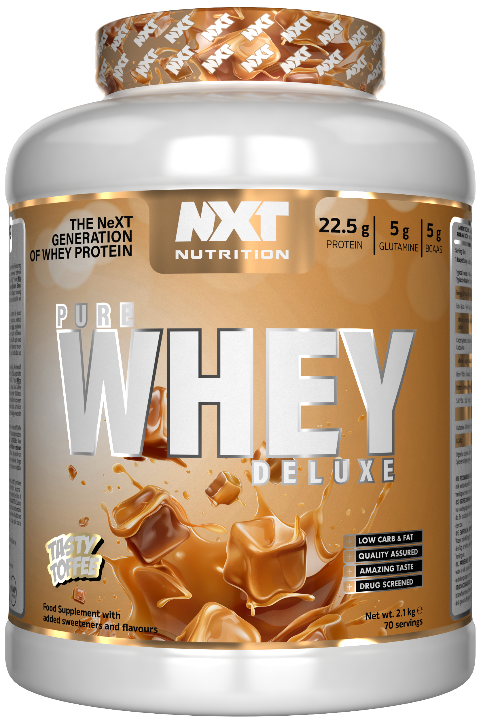 NXT Nutrition Pure Whey Deluxe 2.1kg Tasty Toffee