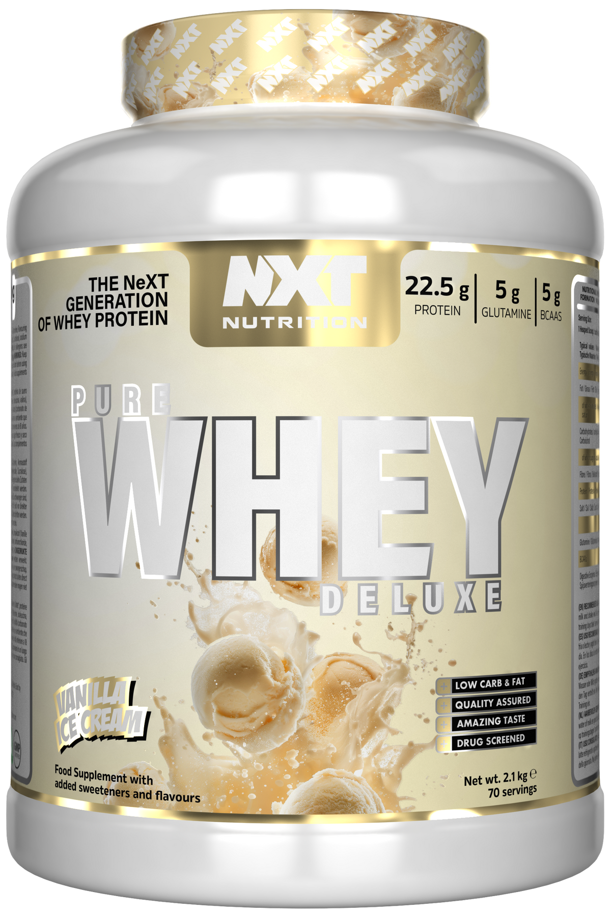 NXT Nutrition Pure Whey Deluxe 2.1kg Vanilla Ice Cream