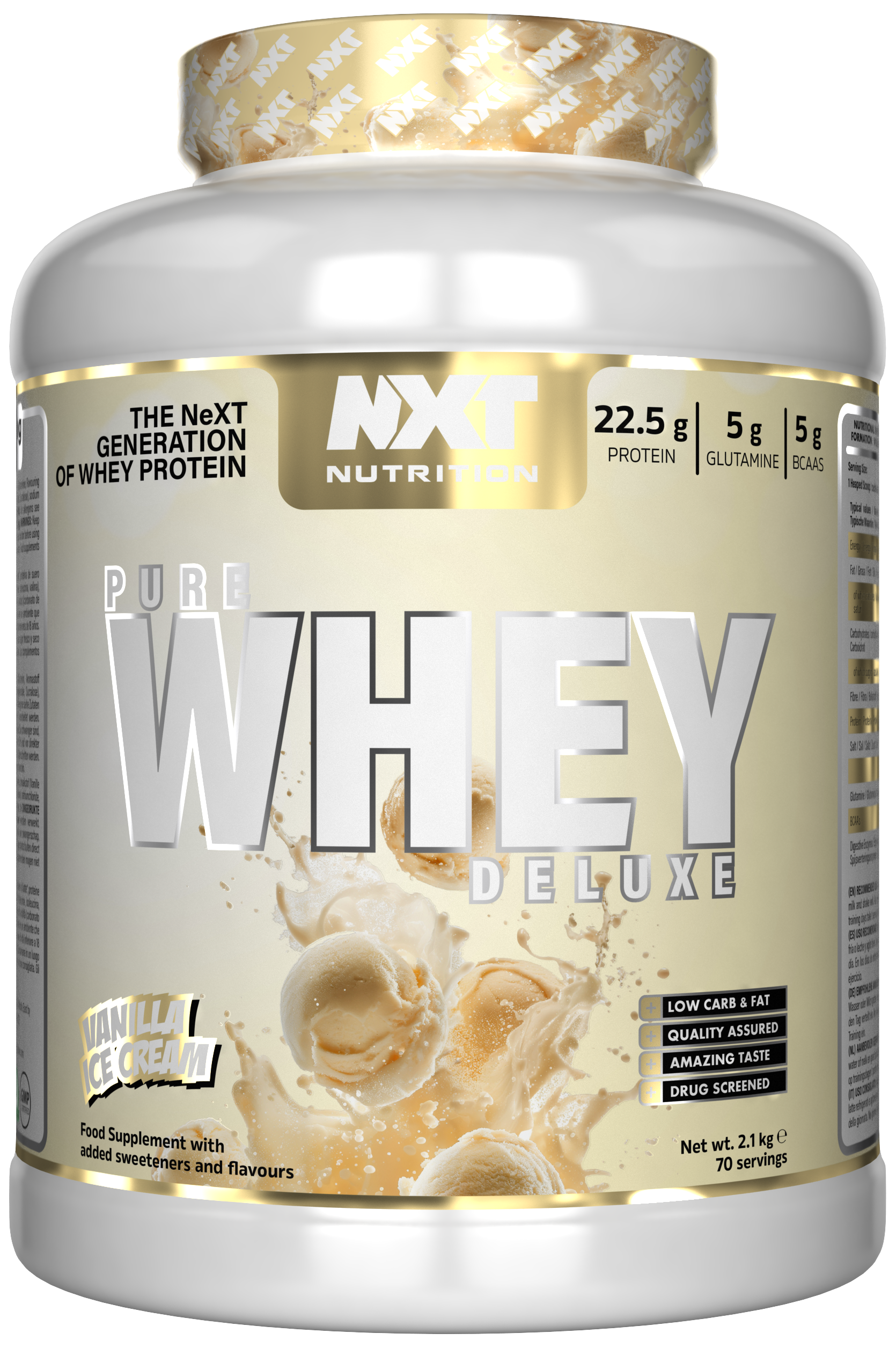 NXT Nutrition Pure Whey Deluxe 2.1kg Vanilla Ice Cream