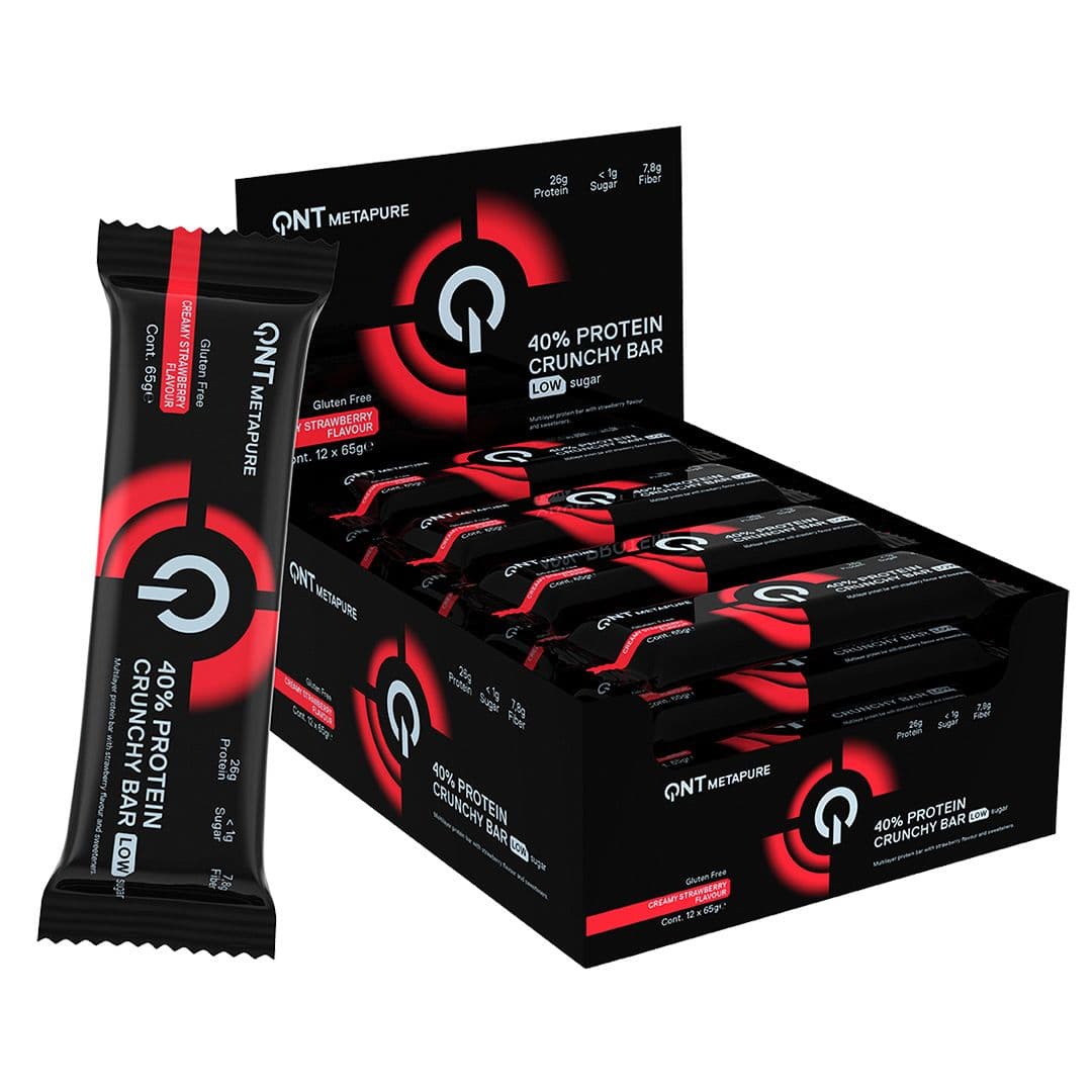 QNT 40% Protein Crunchy Bar 12x65g Strawberry
