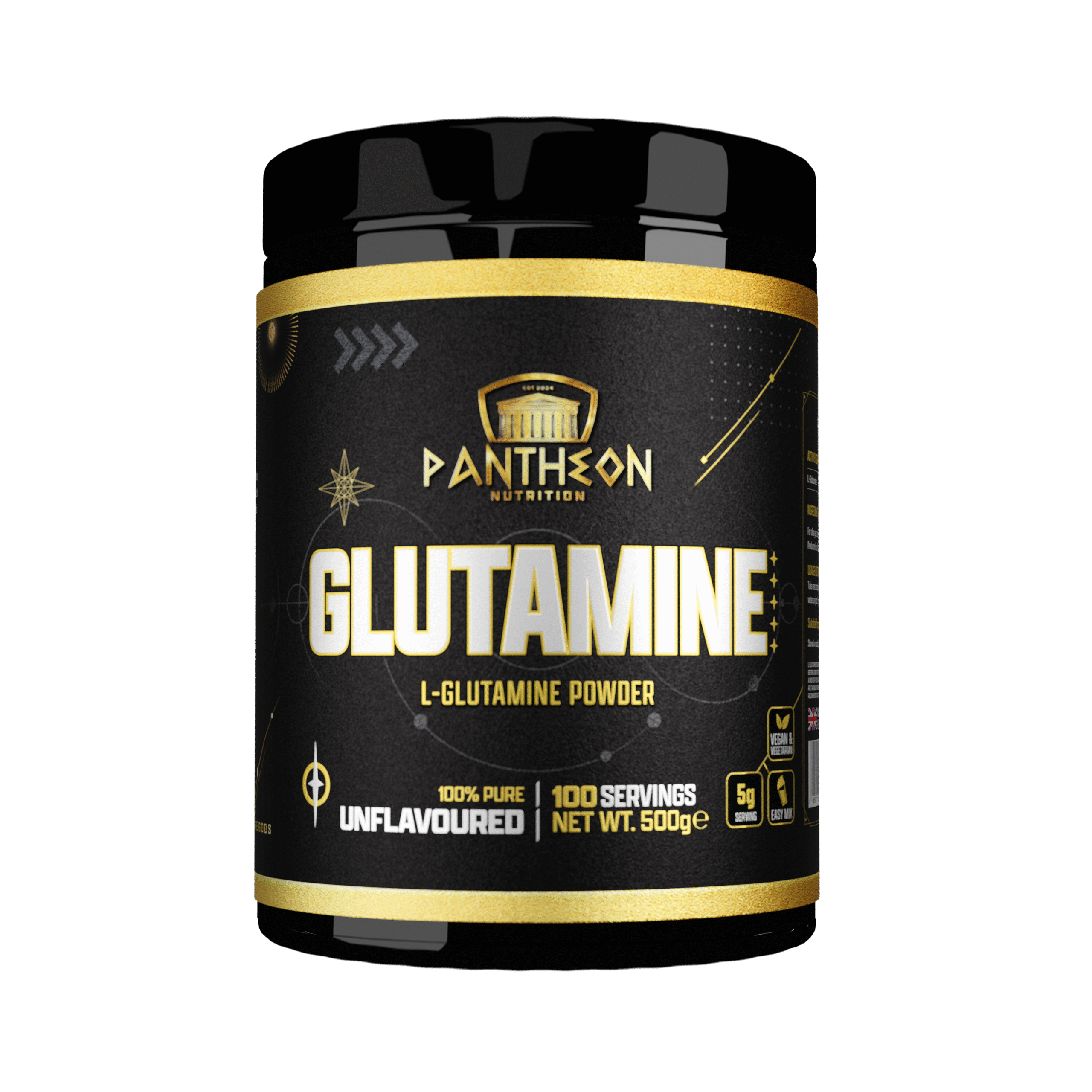 Pantheon Nutrition L-Glutamine 500g Unflavoured front tub