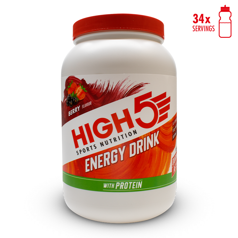 HIGH5 Energy Drink with Protein 1.6kg Berry front tub