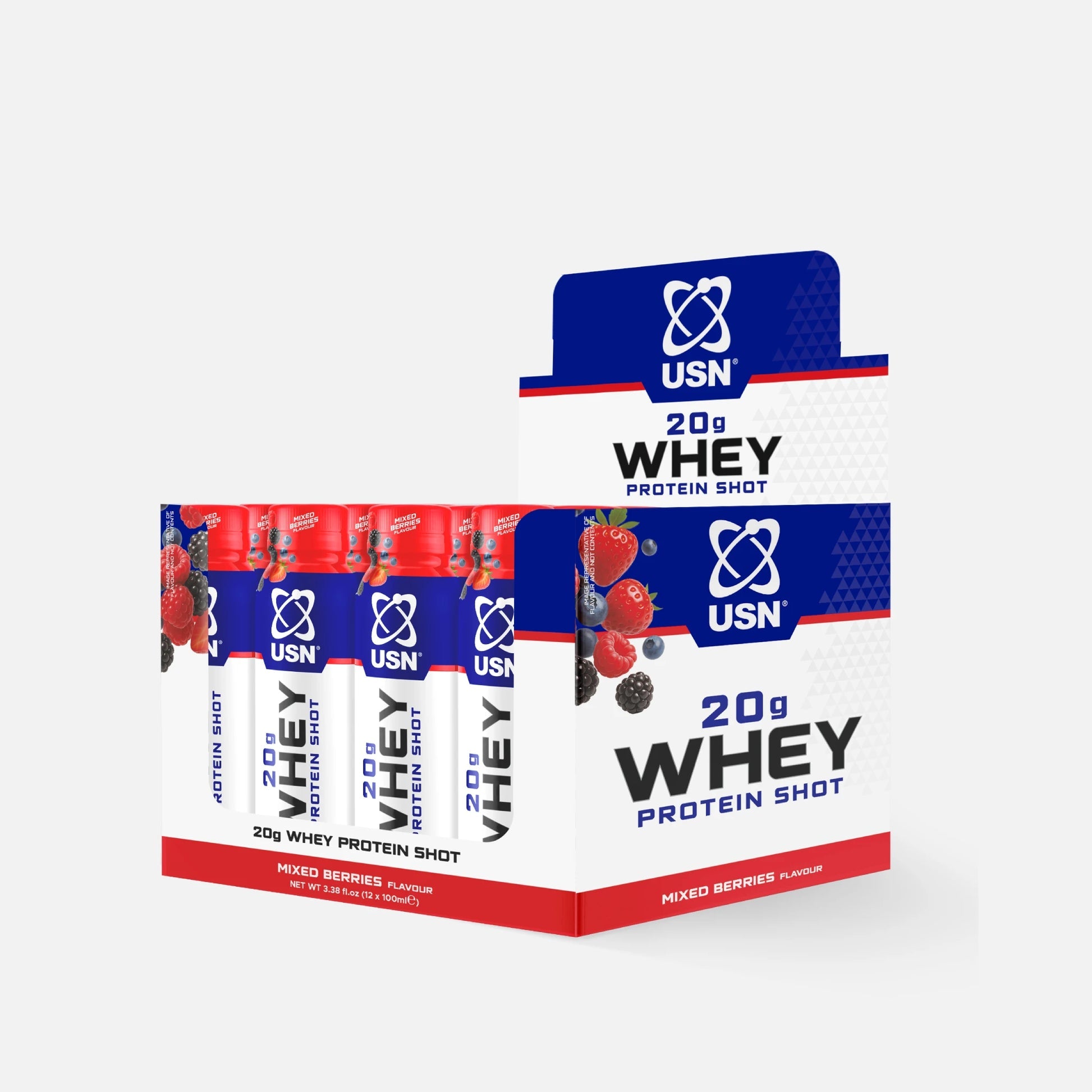 USN Whey Protein Shot 12 x 100ml Mixed Berries