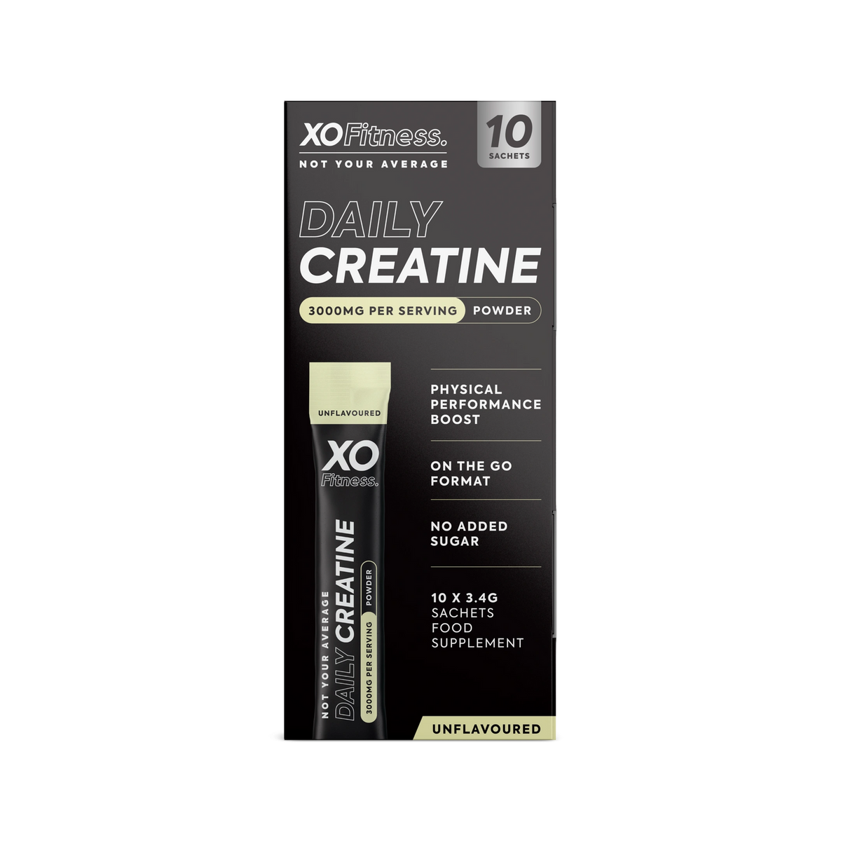 XO Fitness Daily Creatine 10 x 3.4g sachets Unflavoured