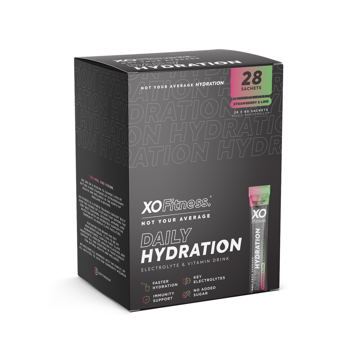 XO Fitness Hydration Sachets 28 x 6g Strawberry & Lime